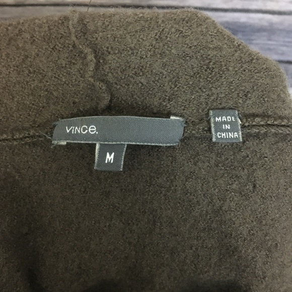 Vince Brown Boiled Wool Sweater Jacket - Picture 7 of 8